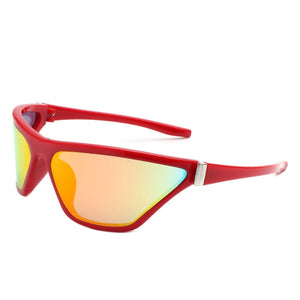 Cramilo Eyewear Sunglasses Red Luminize - Square Fashion Mirrored Wrap Around Sport Sunglasses