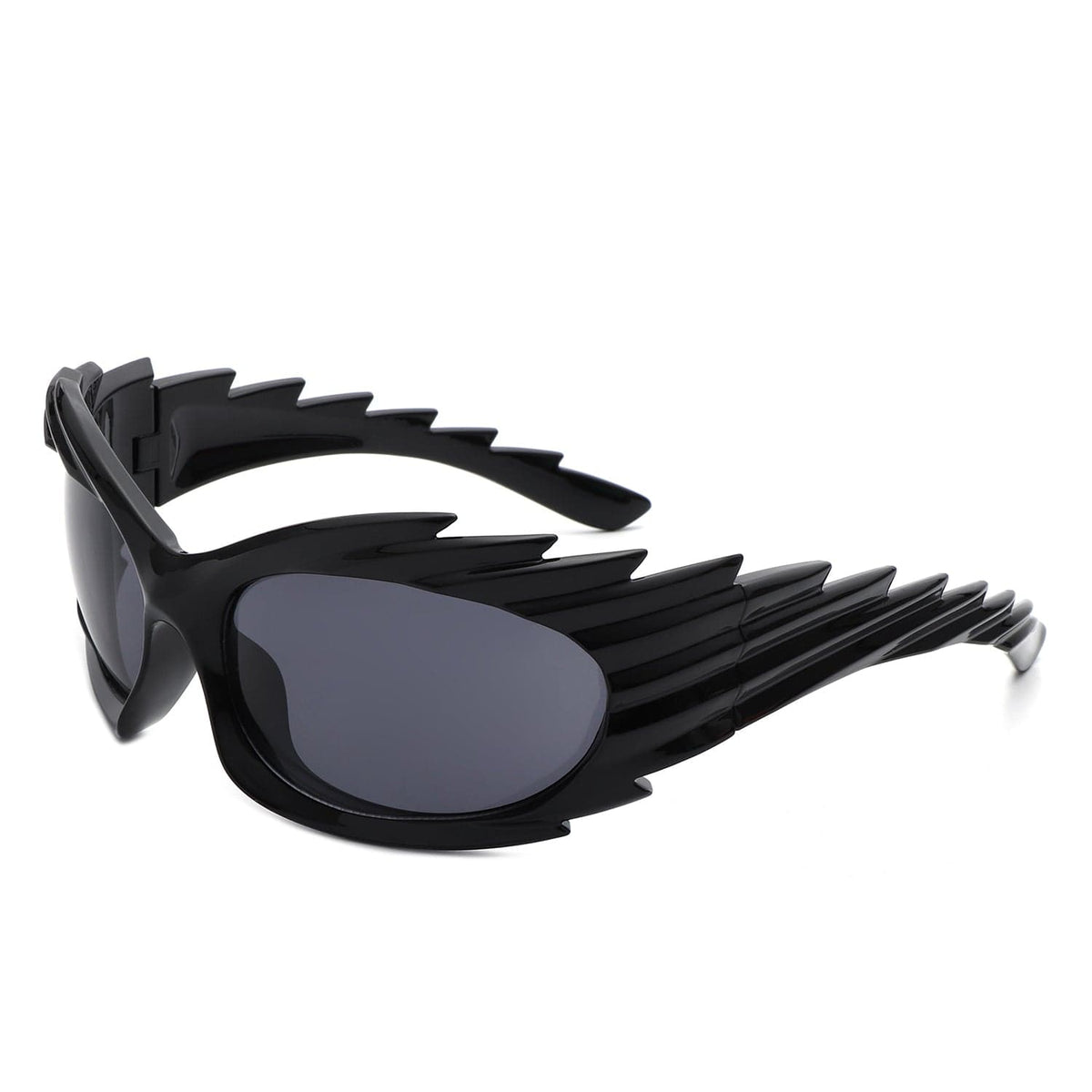 Cramilo Eyewear Sunglasses Red Nightgle - Rectangle Wrap Around Sport Oval Spike Fashion Sunglasses
