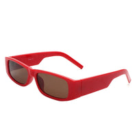 Cramilo Eyewear Sunglasses Red Skyrider - Retro Rectangle Narrow Square Vintage Slim Sunglasses