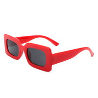 Cramilo Eyewear Sunglasses Red Zyra - Square Flat Top Narrow Tinted  Fashion Wholesale Sunglasses