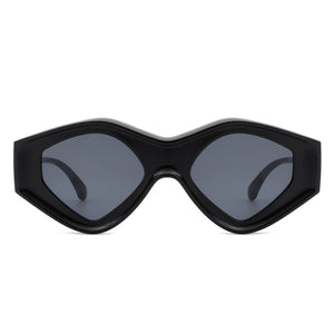 Cramilo Eyewear Sunglasses Rosedawn - Futuristic Square Retro Chunky Irregular Geometric Sunglasses