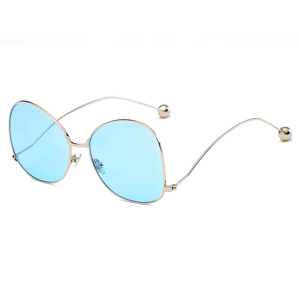 Cramilo Eyewear Sunglasses Silver - Blue Eugene - Women's Trendy Oversized Pantone Lens Sunglasses