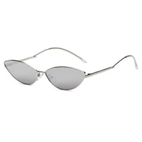 Cramilo Eyewear Sunglasses Silver FLINT | Small True Retro Vintage Slim Metal Sunglasses