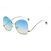 Cramilo Eyewear Sunglasses Silver - Gray to Blue Gradient Eugene - Women's Trendy Oversized Pantone Lens Sunglasses