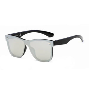 Cramilo Eyewear Sunglasses Silver - Matte Black ALTO | Modern Colored Rim Men's Horn Rimmed Sunglasses