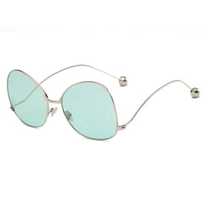 Cramilo Eyewear Sunglasses Silver - Mint Eugene - Women's Trendy Oversized Pantone Lens Sunglasses