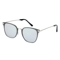 Cramilo Eyewear Sunglasses Silver - Platinum CAMBRIDGE | Pillowed Rectangle Flat Lens Horned Rim Sunglasses