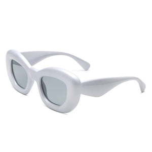 Cramilo Eyewear Sunglasses Silver Uplos - Square Thick Frame Women Fashion Cat Eye Sunglasses