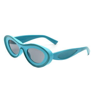Cramilo Eyewear Sunglasses Sky Blue Alba - Oval Retro Round Tinted Fashion Cat Eye Sunglasses