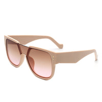 Cramilo Eyewear Sunglasses Solis - Square Oversize Brow-Bar Chic Women Fashion Sunglasses