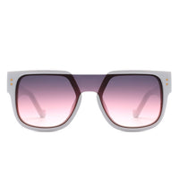 Cramilo Eyewear Sunglasses Solis - Square Oversize Brow-Bar Chic Women Fashion Sunglasses