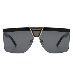 Cramilo Eyewear Sunglasses Starview - Oversize Half Frame Tinted Fashion Square Sunglasses