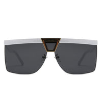 Cramilo Eyewear Sunglasses Starview - Oversize Half Frame Tinted Fashion Square Sunglasses