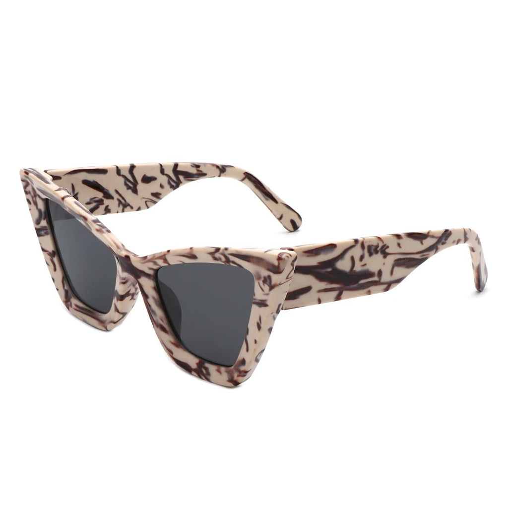 Cramilo Eyewear Sunglasses Tan Stardaze - Square Retro Fashion High Pointed Cat Eye Sunglasses