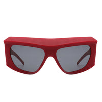 Cramilo Eyewear Sunglasses Thalia - Square Chunky Wrap Around Tinted Oversize Fashion Sunglasses