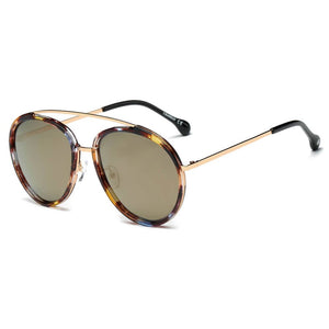 Cramilo Eyewear Sunglasses Tortoise - Amber FARMINDALE | Polarized Circle Round Brow-Bar Fashion Sunglasses