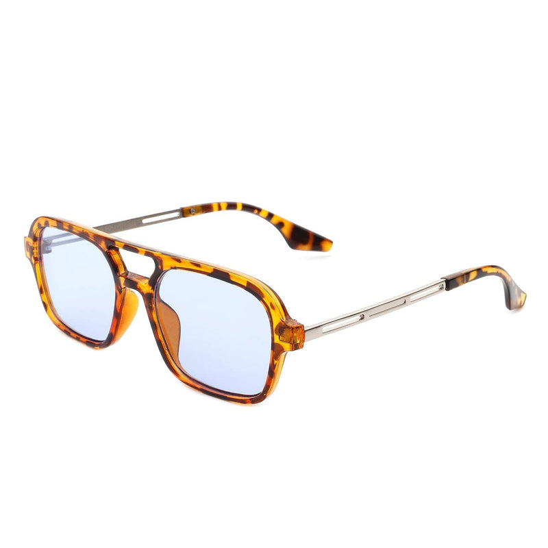 Cramilo Eyewear Sunglasses Tortoise/Blue Candorae - Retro Square Brow-Bar Fashion Aviator Style Vintage Sunglasses