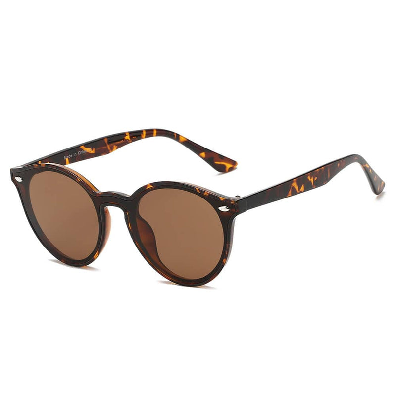 Cramilo Eyewear Sunglasses Tortoise CROSBY | Unisex Fashion Retro Round Horn Rimmed Sunglasses