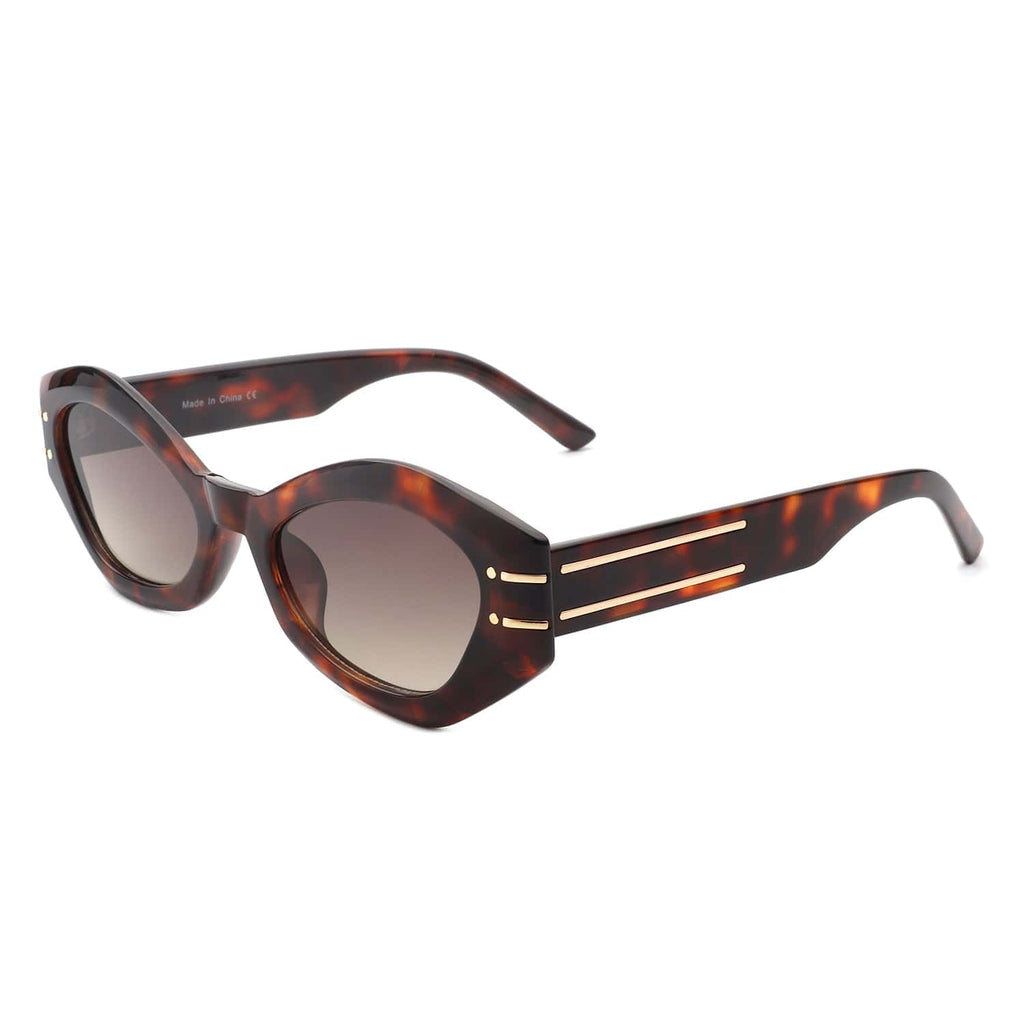 Cramilo Eyewear Sunglasses Tortoise Elysiant - Geometric Oval Slim Fashion Round Cat Eye Sunglasses