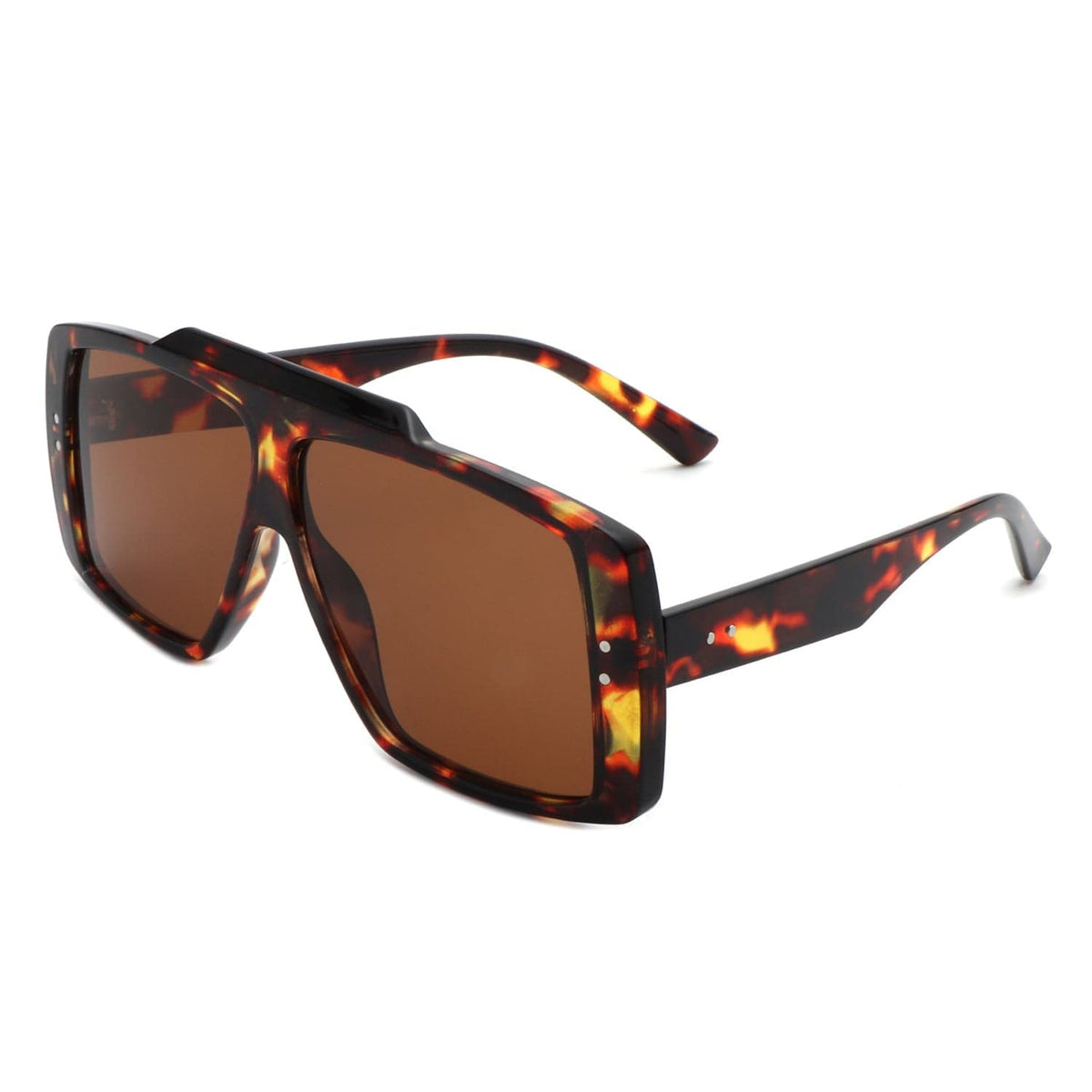 Cramilo Eyewear Sunglasses Tortoise Halia - Square Retro Flat Top Vintage Inspired Fashion Sunglasses