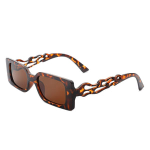 Cramilo Eyewear Sunglasses Tortoise Lirael - Rectangle Retro Irregular Frame Fashion Tinted Square Sunglasses