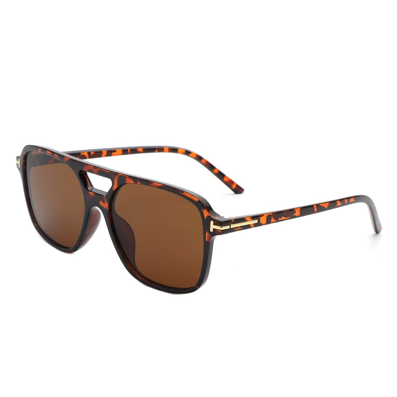 Cramilo Eyewear Sunglasses Tortoise Skyhavoc - Retro Square Brow-Bar Fashion Aviator Sunglasses