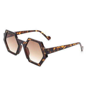 Cramilo Eyewear Sunglasses Tortoise Starpath - Geometric Round Irregular Tinted Fashion Sunglasses