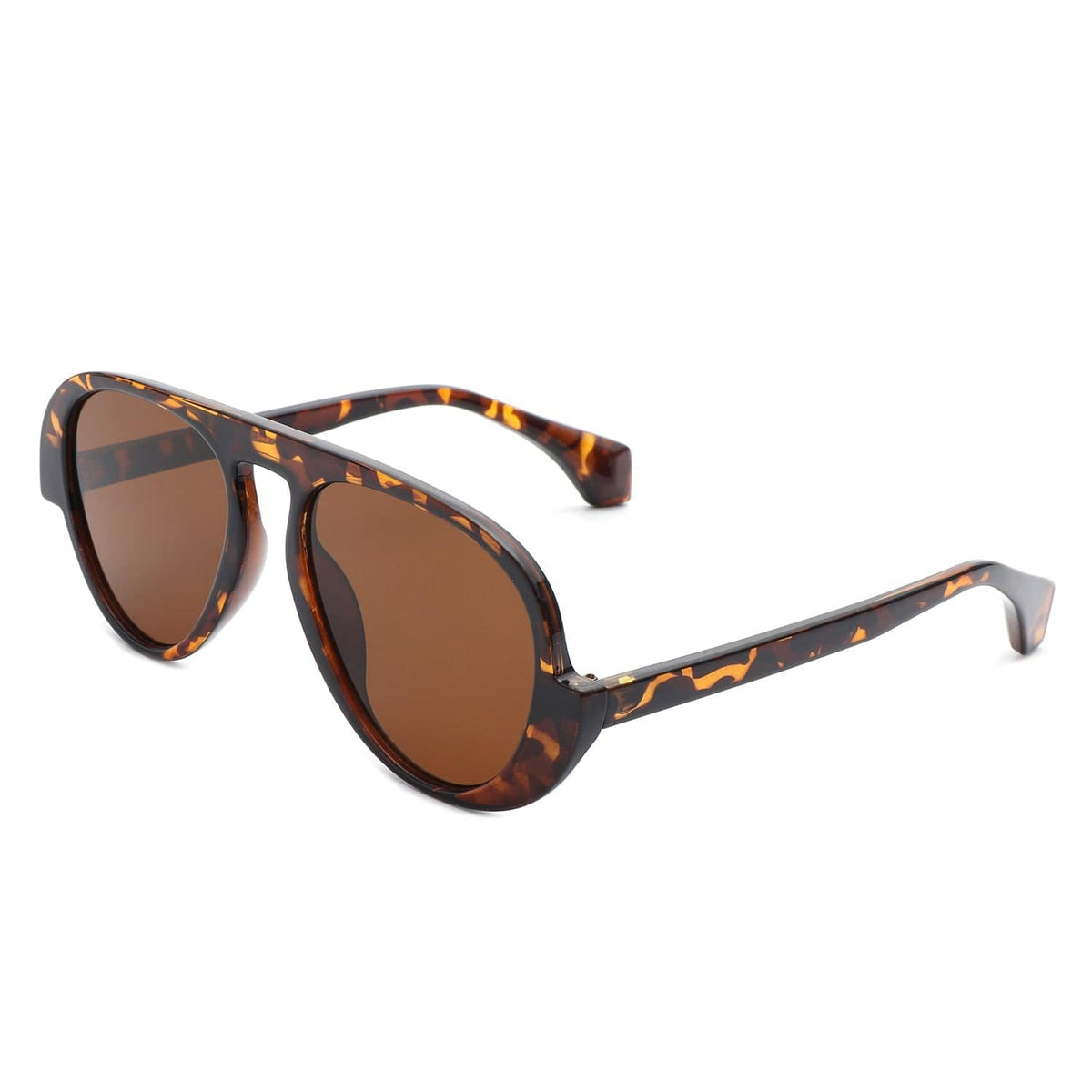 Cramilo Eyewear Sunglasses Tortoise Twinklez - Futuristic Fashion Chunky Vintage Inspired Aviator Sunglasses