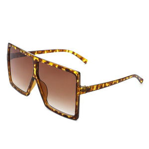 Cramilo Eyewear Sunglasses Tortoise Zenithia - Square Oversize Women Flat Top Fashion Sunglasses