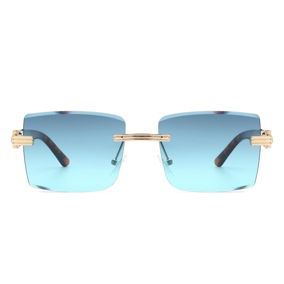 Cramilo Eyewear Sunglasses Tycho - Rimless Square Retro Tinted Fashion Flat Top Sunglasses