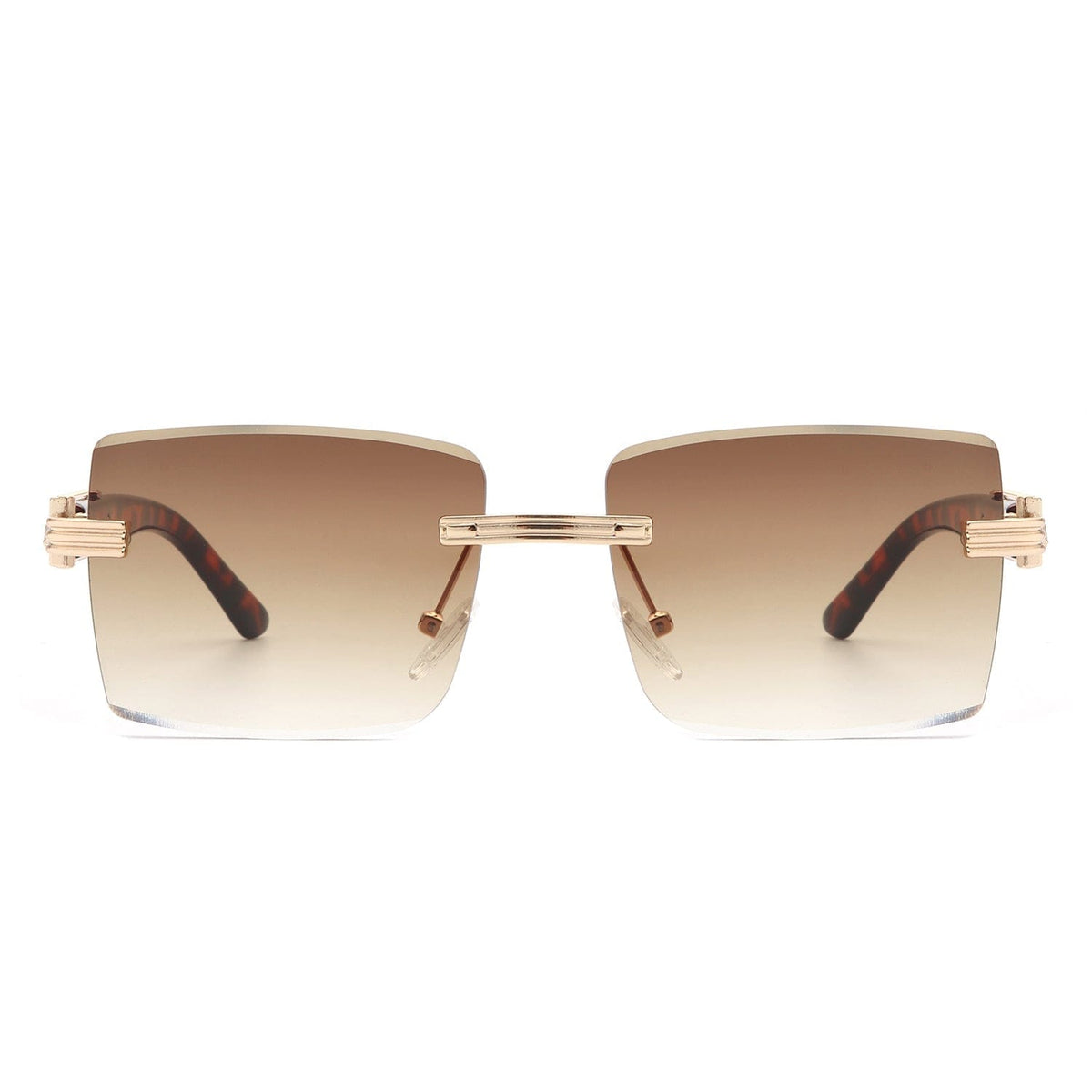 Cramilo Eyewear Sunglasses Tycho - Rimless Square Retro Tinted Fashion Flat Top Sunglasses