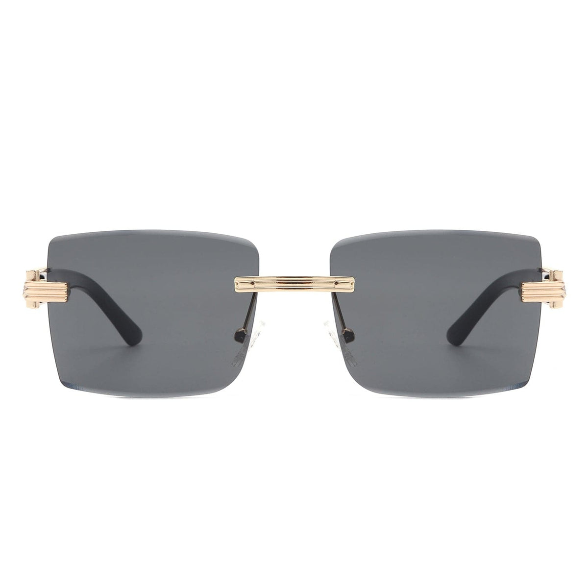 Cramilo Eyewear Sunglasses Tycho - Rimless Square Retro Tinted Fashion Flat Top Sunglasses