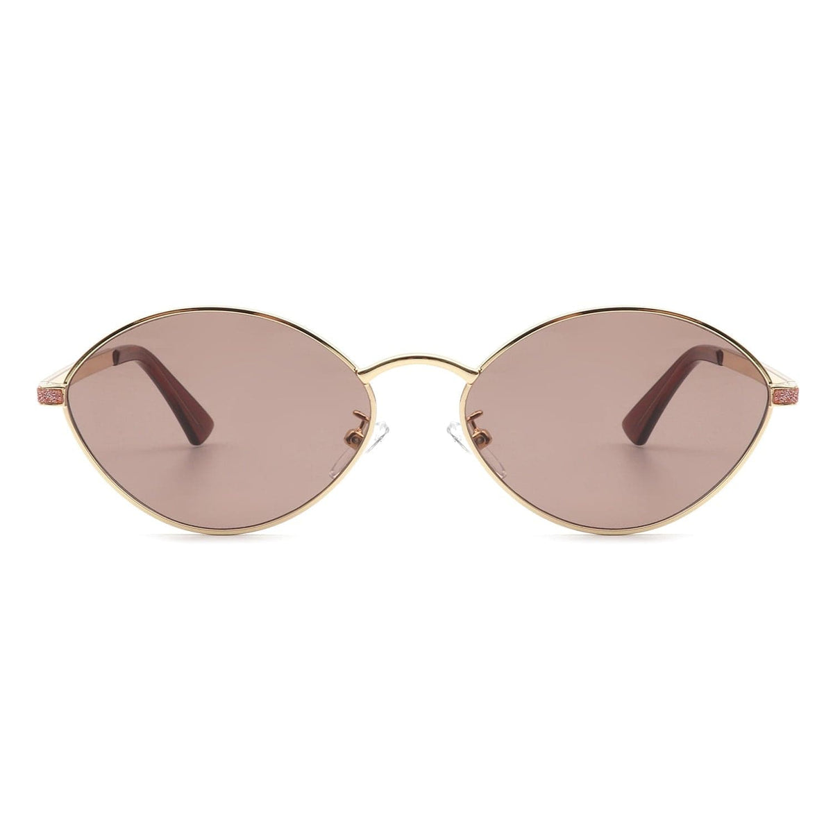 Cramilo Eyewear Sunglasses Ufril - Oval Retro Geometric Round Glitter Fashion Sunglasses