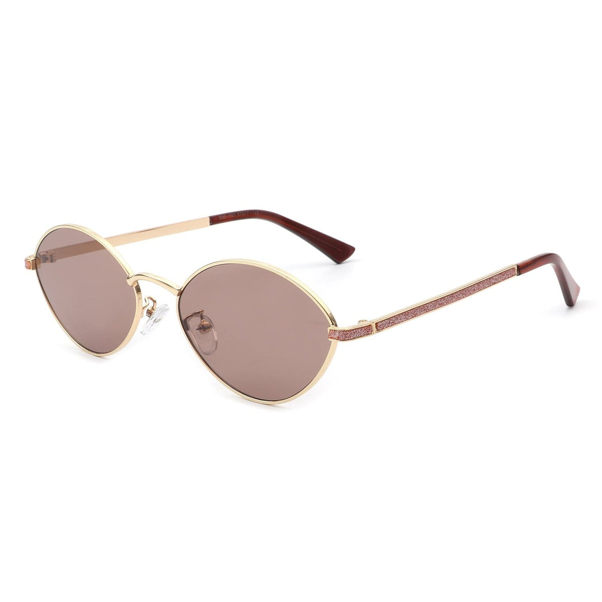 Cramilo Eyewear Sunglasses Ufril - Oval Retro Geometric Round Glitter Fashion Sunglasses