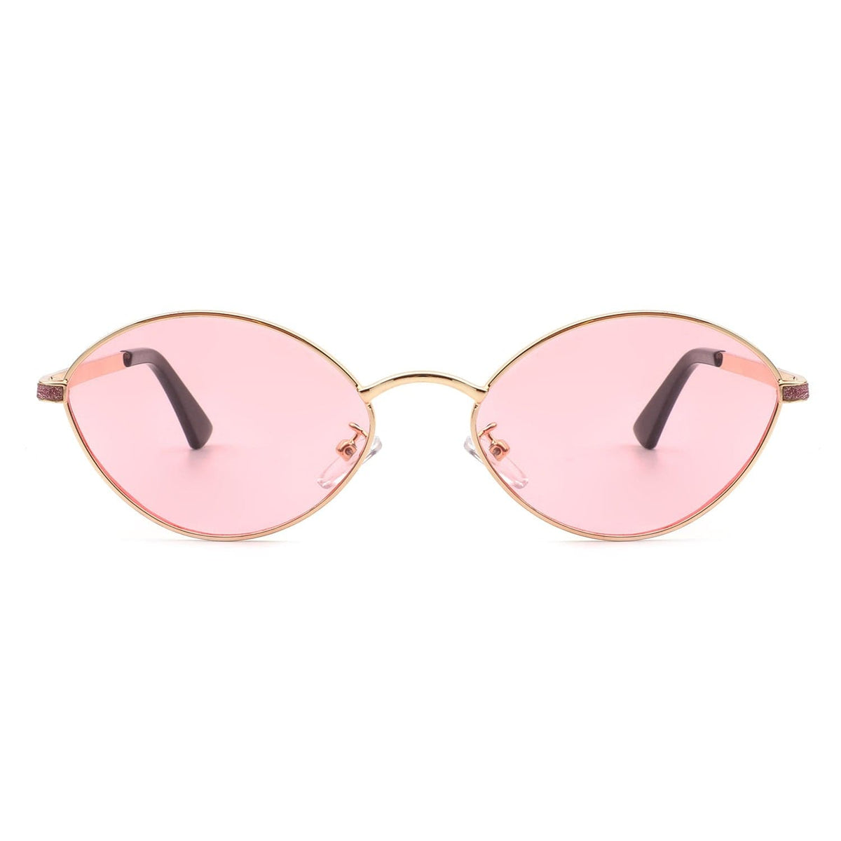 Cramilo Eyewear Sunglasses Ufril - Oval Retro Geometric Round Glitter Fashion Sunglasses