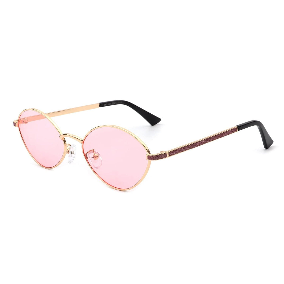 Cramilo Eyewear Sunglasses Ufril - Oval Retro Geometric Round Glitter Fashion Sunglasses