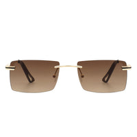 Cramilo Eyewear Sunglasses Vibrante - Rectangle Rimless Retro Tinted Fashion Flat top Sunglasses