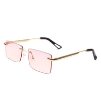 Cramilo Eyewear Sunglasses Vibrante - Rectangle Rimless Retro Tinted Fashion Flat top Sunglasses