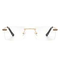 Cramilo Eyewear Sunglasses Vibrante - Rectangle Rimless Retro Tinted Fashion Flat top Sunglasses