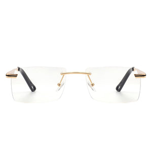 Cramilo Eyewear Sunglasses Vibrante - Rectangle Rimless Retro Tinted Fashion Flat top Sunglasses