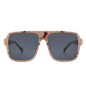 Cramilo Eyewear Sunglasses Violetra - Retro Square Aviator Style Vintage Flat Top Sunglasses