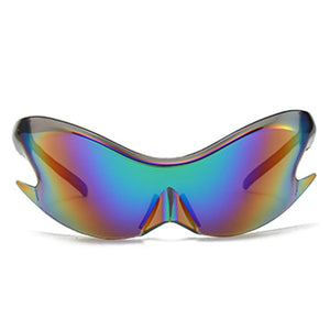 Cramilo Eyewear Sunglasses Whiestan - Futuristic Mirrored Sleek Wrap Around Sports Sunglasses