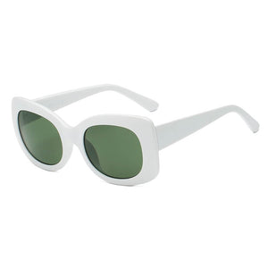 Cramilo Eyewear Sunglasses White BAKU | Women Fashion Retro Rectangle Oversize Sunglasses