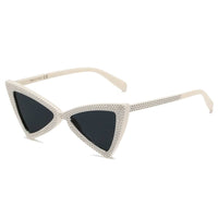 Cramilo Eyewear Sunglasses White CANBERRA | Women Retro Vintage Extreme Cat Eye Sunglasses