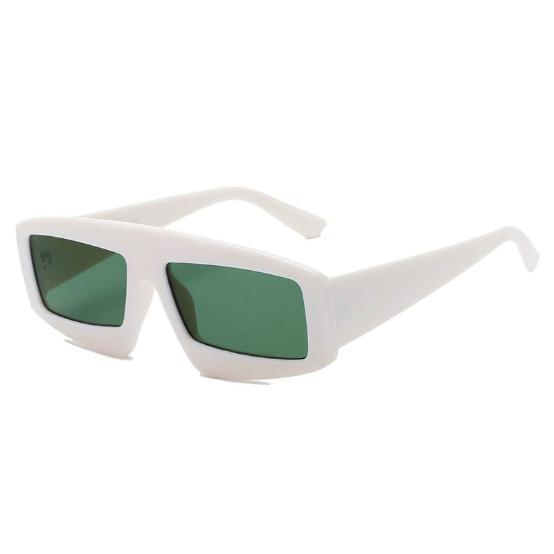 Cramilo Eyewear Sunglasses White COHOES | Women Bold Retro Vintage Rectangular Sunglasses