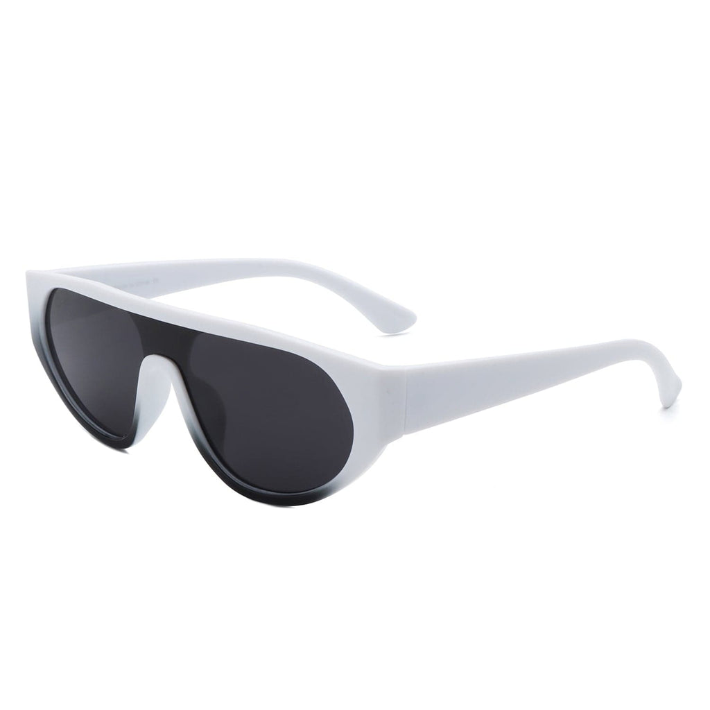 Cramilo Eyewear Sunglasses White Isolde - Round Flat Top Retro Fashion Sunglasses