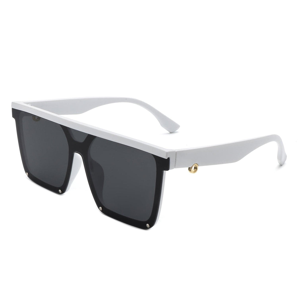 Cramilo Eyewear Sunglasses White Sunquest - Square Flat Top Women Fashion Oversize Sunglasses