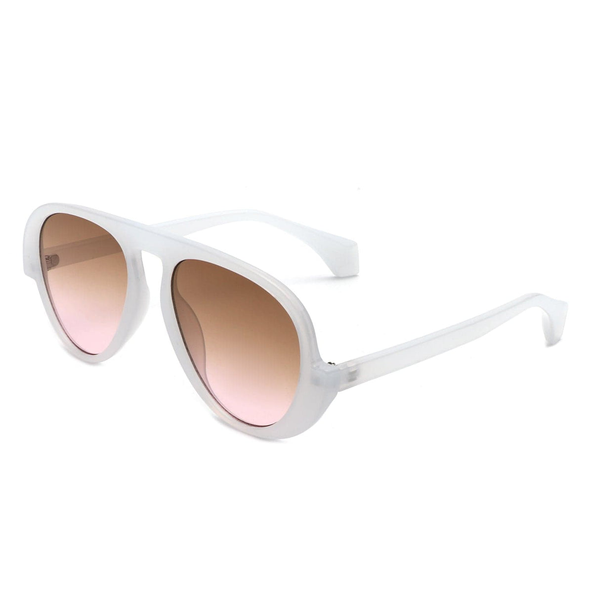 Cramilo Eyewear Sunglasses White Twinklez - Futuristic Fashion Chunky Vintage Inspired Aviator Sunglasses