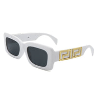 Cramilo Eyewear Sunglasses White Ublaeso - Retro Square Thick Frame Luxury Fashion Sunglasses