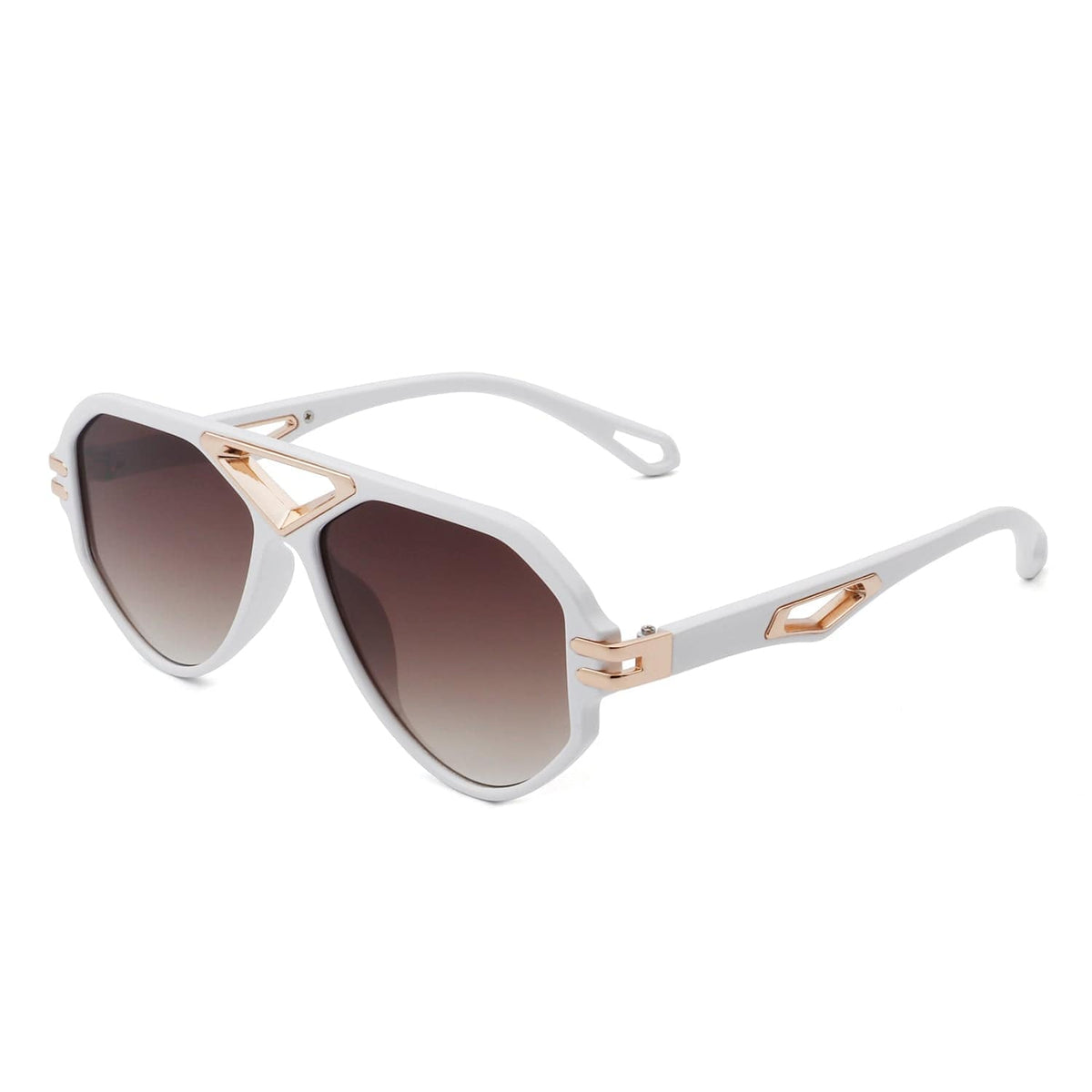 Cramilo Eyewear Sunglasses White Unityth - Geometric Retro Round Vintage Fashion Aviator Sunglasses
